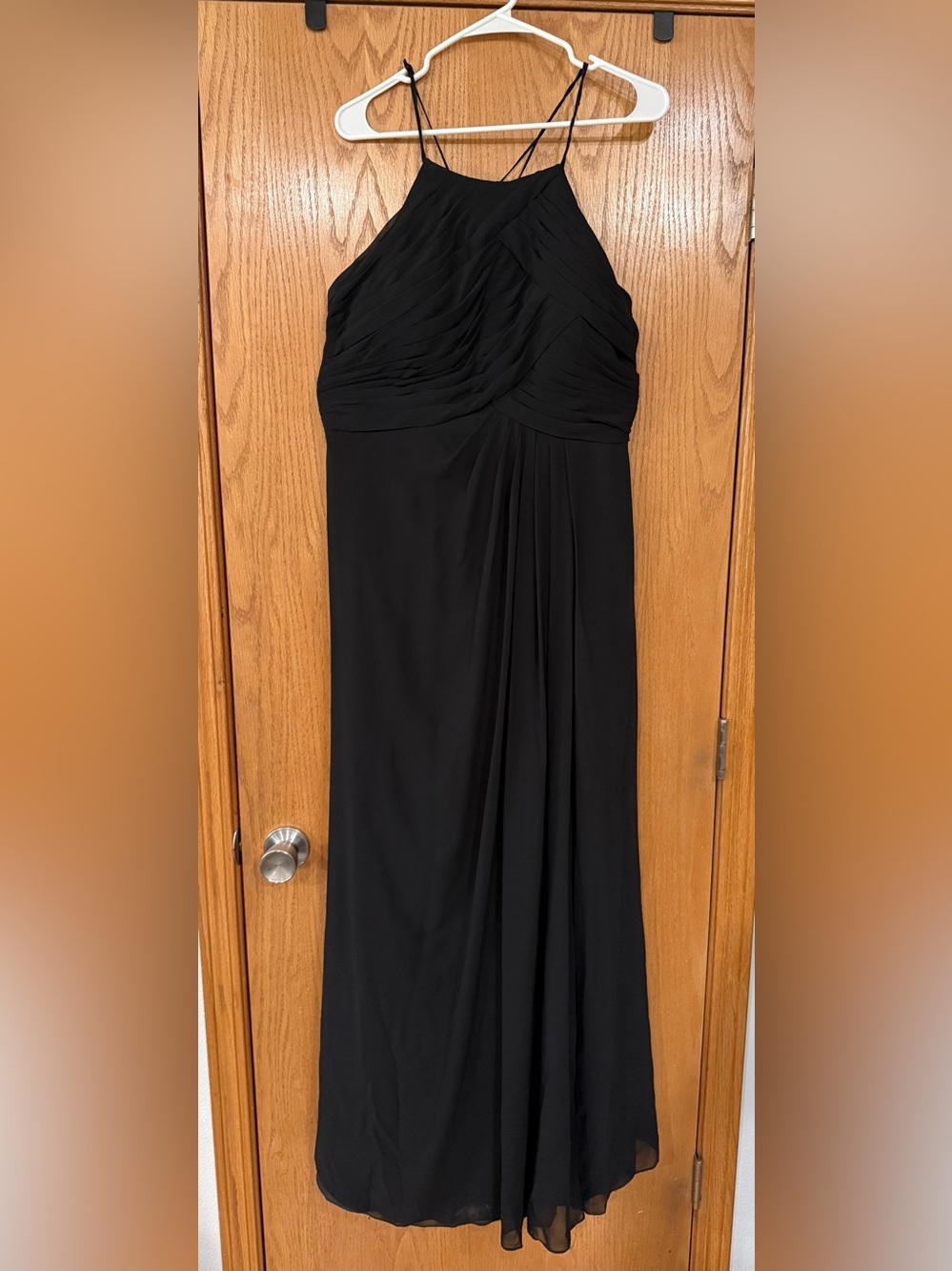 Azazie Black Strapless Ruched Evening Gown